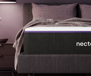 The corner of a Nectar Premier Hybrid Mattress.