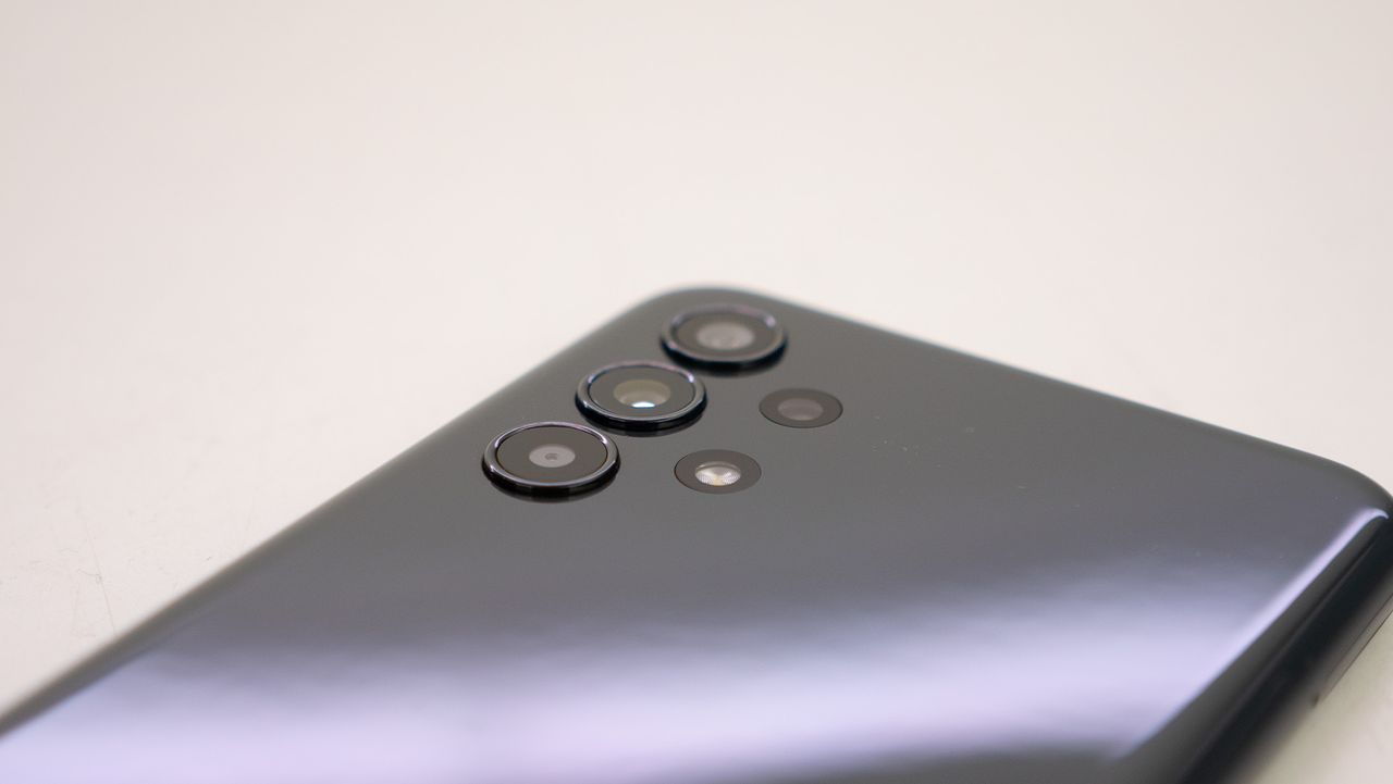 The raised camera lenses on the back of the Samsung Galaxy A13