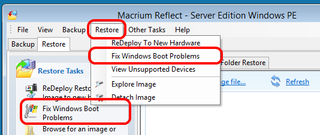 Fix Windows Boot Problems in Macrium Reflect