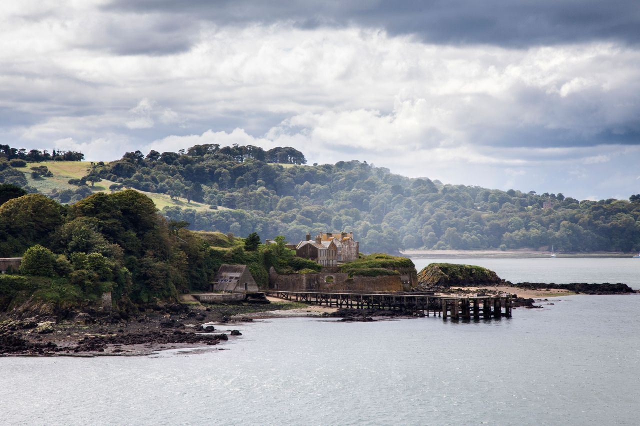 Drakes Island in Plymouth Sound, Devon.