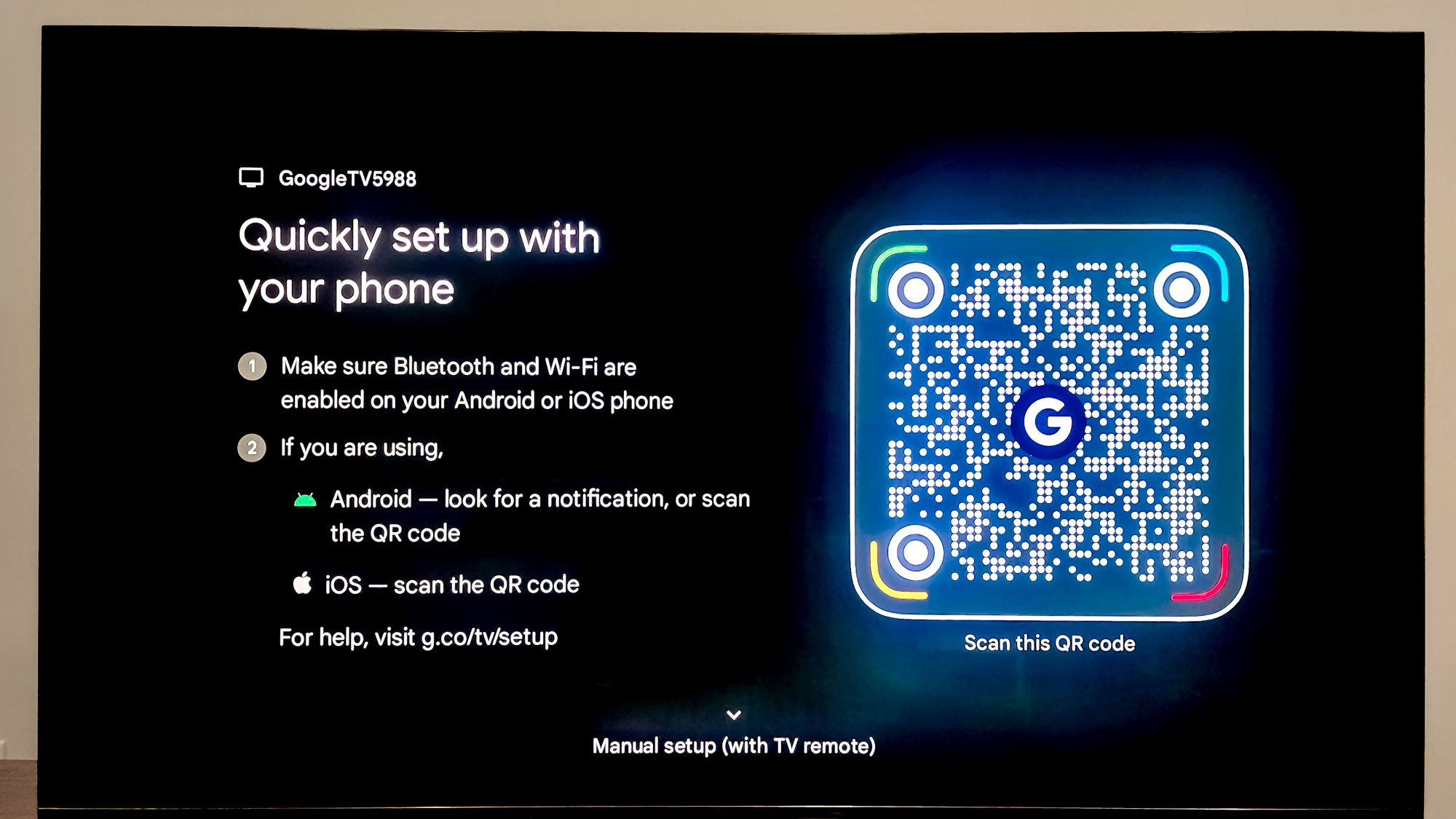 Google TV setup vs Samsung