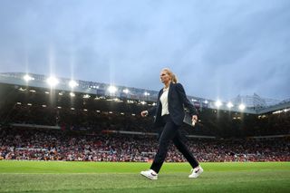 Women's Euro 2022: What's England women's record under Sarina Wiegman? Sarina Wiegman, Manager of England walks towards the tunnel at half time during the UEFA Women's EURO 2022 group A match between England and Austria at Old Trafford on July 06, 2022 in Manchester, England. 