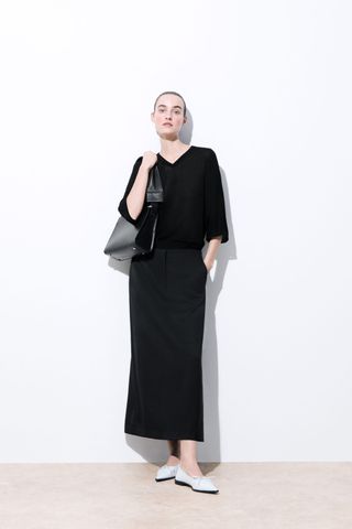 The Tailored Wool Twill Skirt