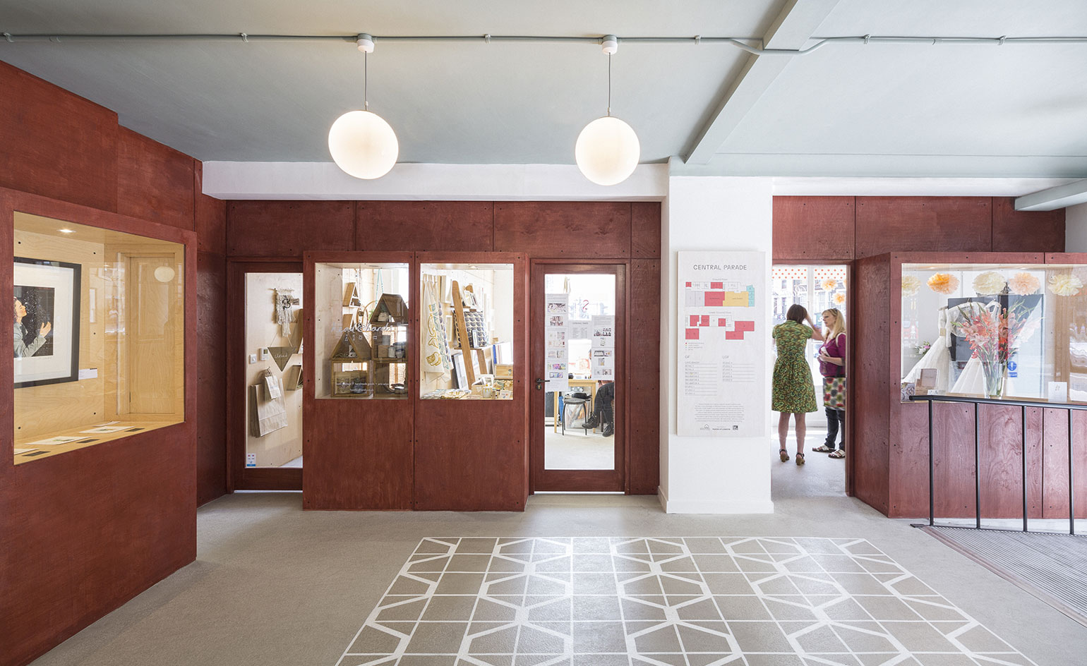 Studio space with red walls