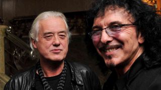 Jimmy Page and Tony Iommi at the 2009 Classic Rock Awards