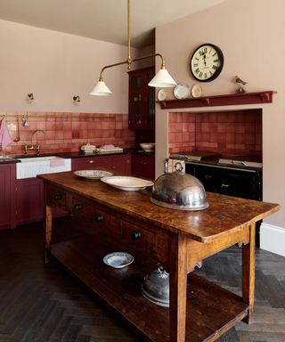 devol kitchens rust red modern farmhouse kitchen