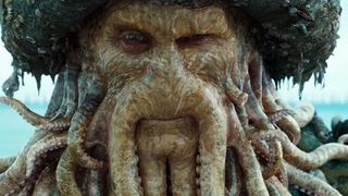 An image of Davy Jones CGI from Pirates of the Caribbean with a beard full of tentacles