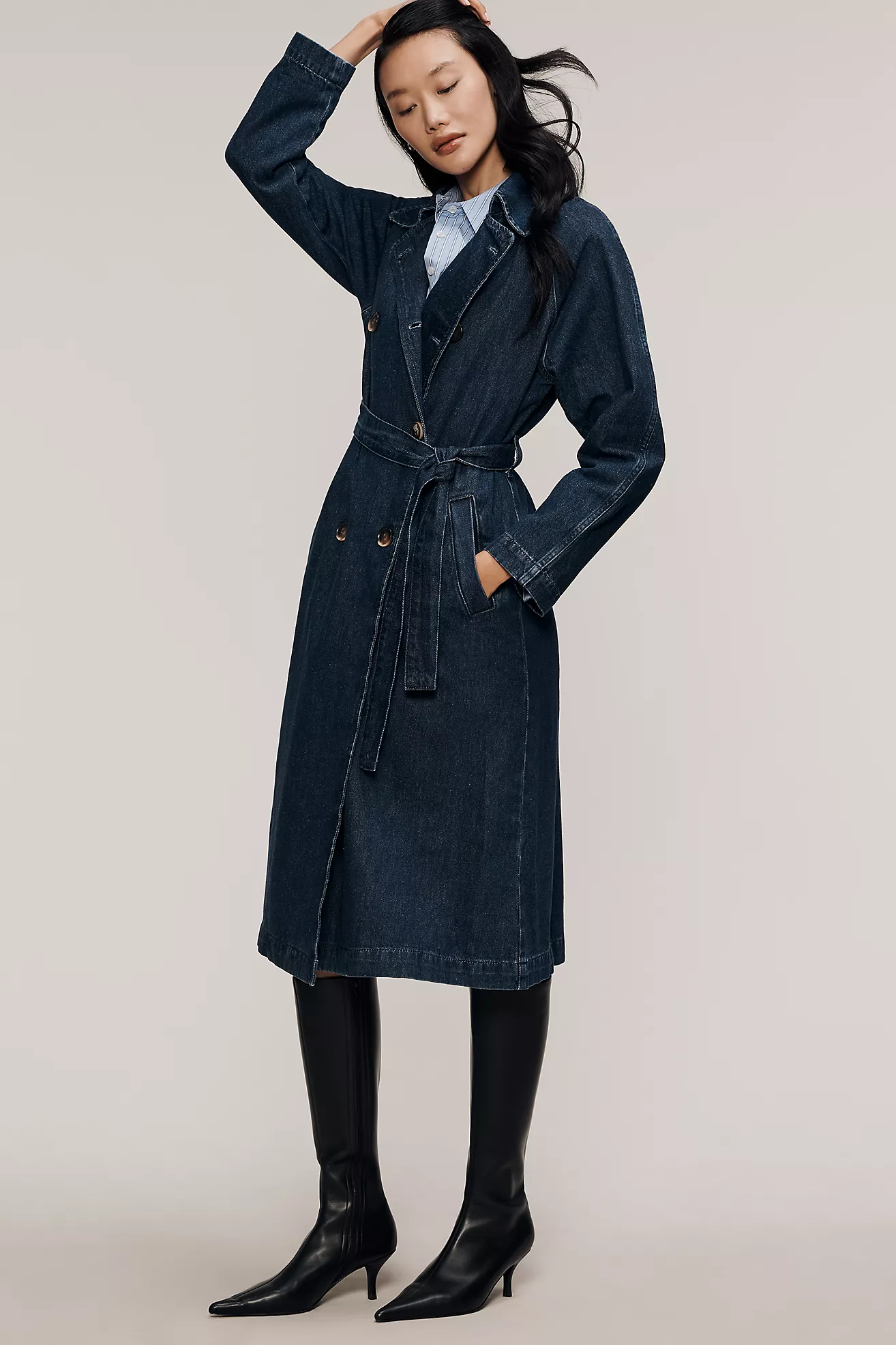 Pilcro Denim Trench Coat
