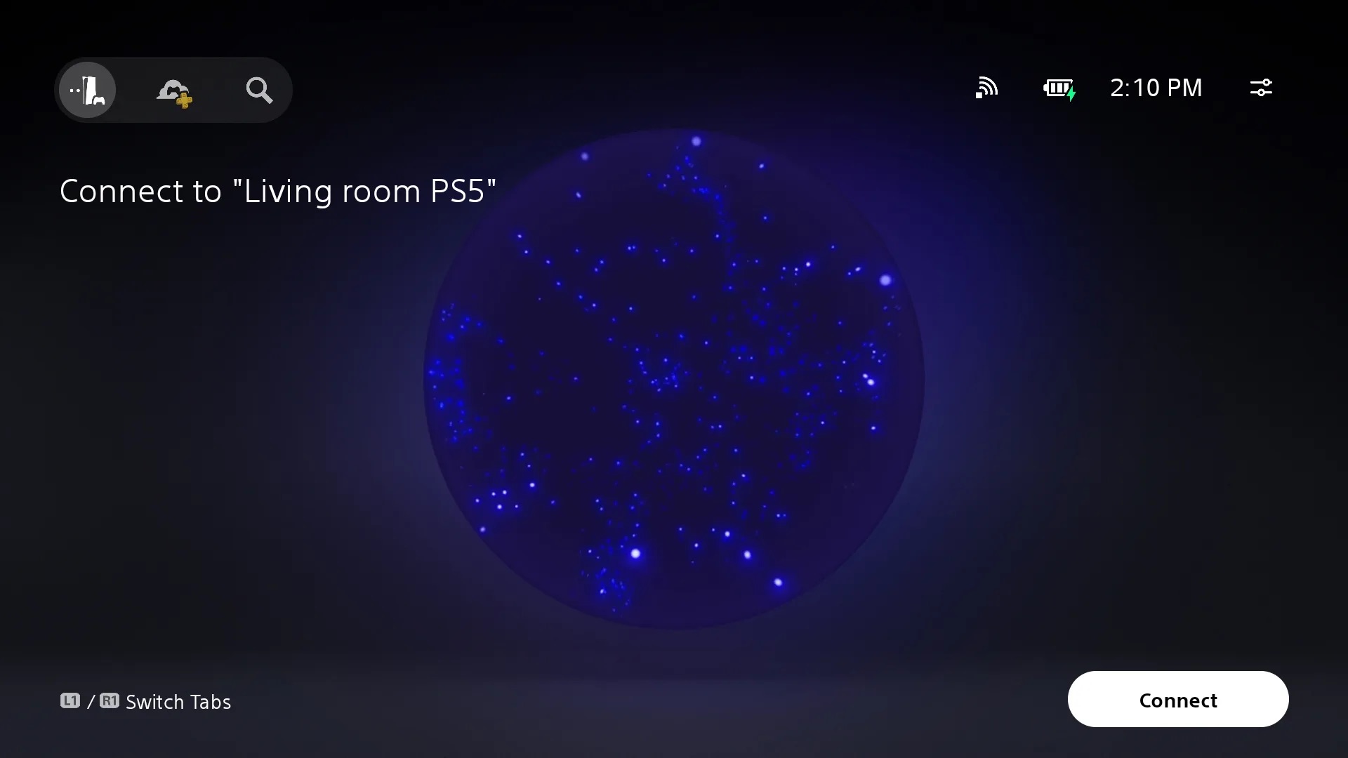 The start menu for the PlayStation Portal