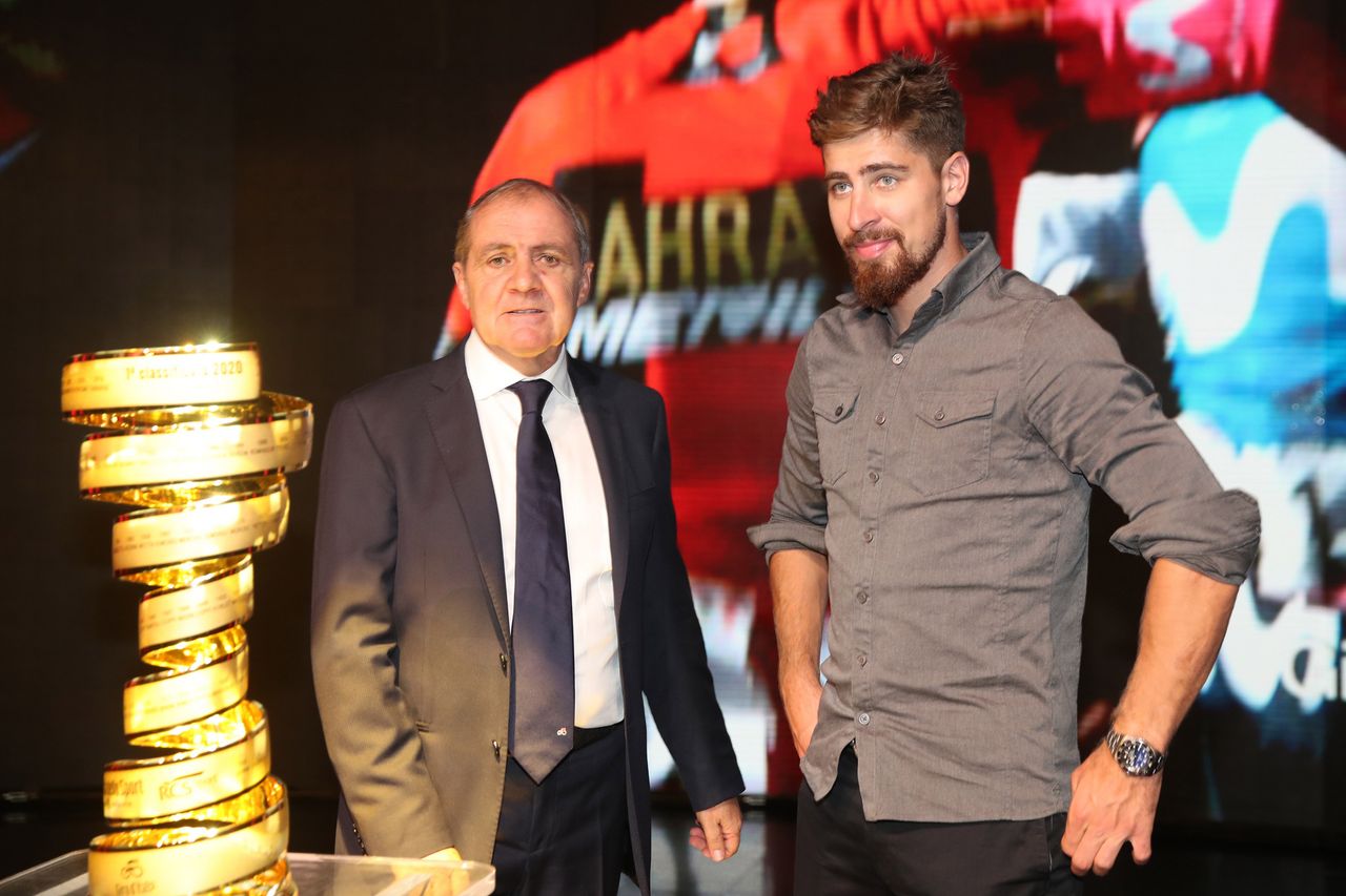Mauro Vegni and Peter Sagan 2020 Giro d'Italia route presentation in Milan