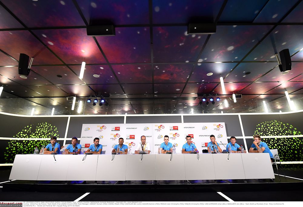 AG2R on the press conference podium