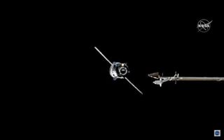 Russia's robotic Progress 75 cargo spacecraft approaches the International Space Station on April 24, 2020.