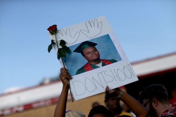 A protester in Ferguson.