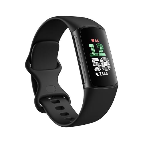 Fitbit Google Charge 6 Activity Tracker With 3 Months Google Health Membership Included, 7 Days Battery Life and Google Wallet and Maps, Obsidian/black Aluminum