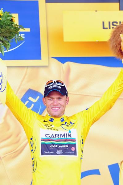 Race leader Thor Hushovd (Garmin-Cervelo) enjoys another day in yellow.