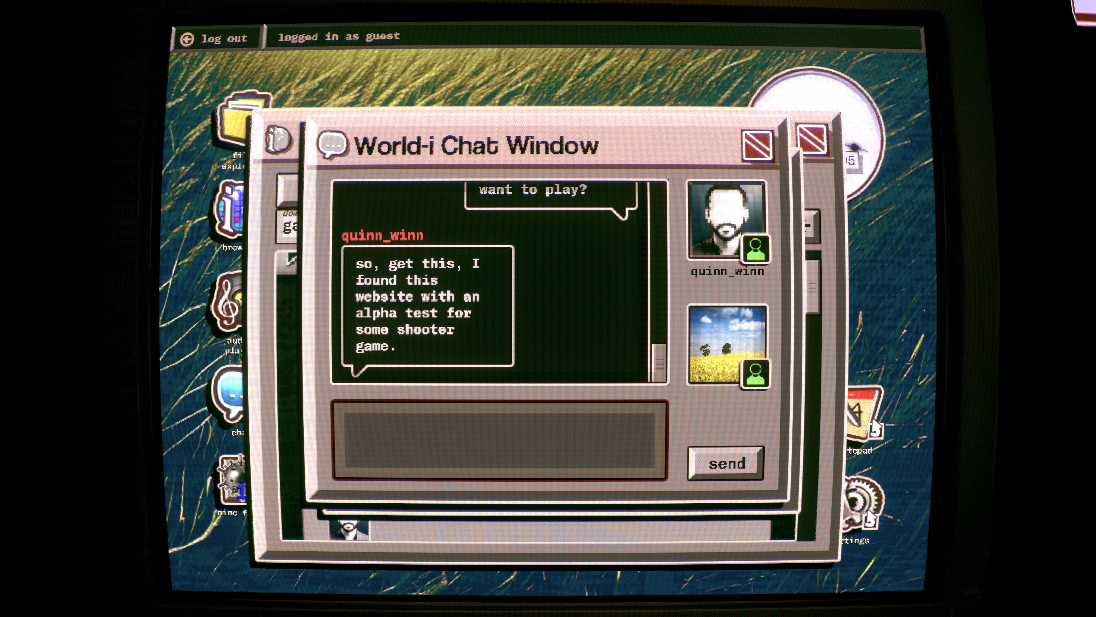 The game contained within an old CRT monitor