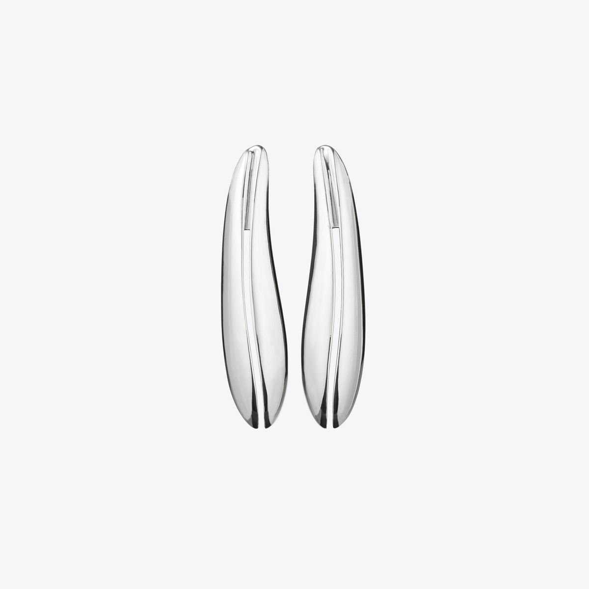 Pierced Elongated Earrings in Gray, Size Os