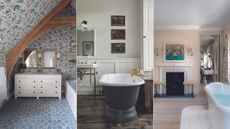 three heritage style bathrooms collaged
