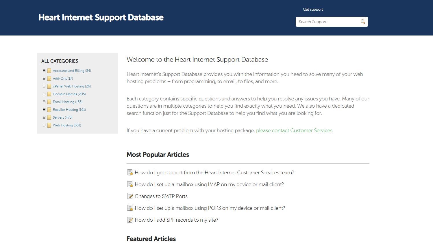 Support Database