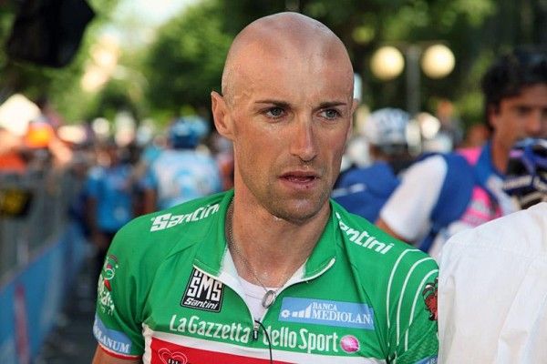 Mountains classification leader Stefano Garzelli after stage 20, in which he finished third.