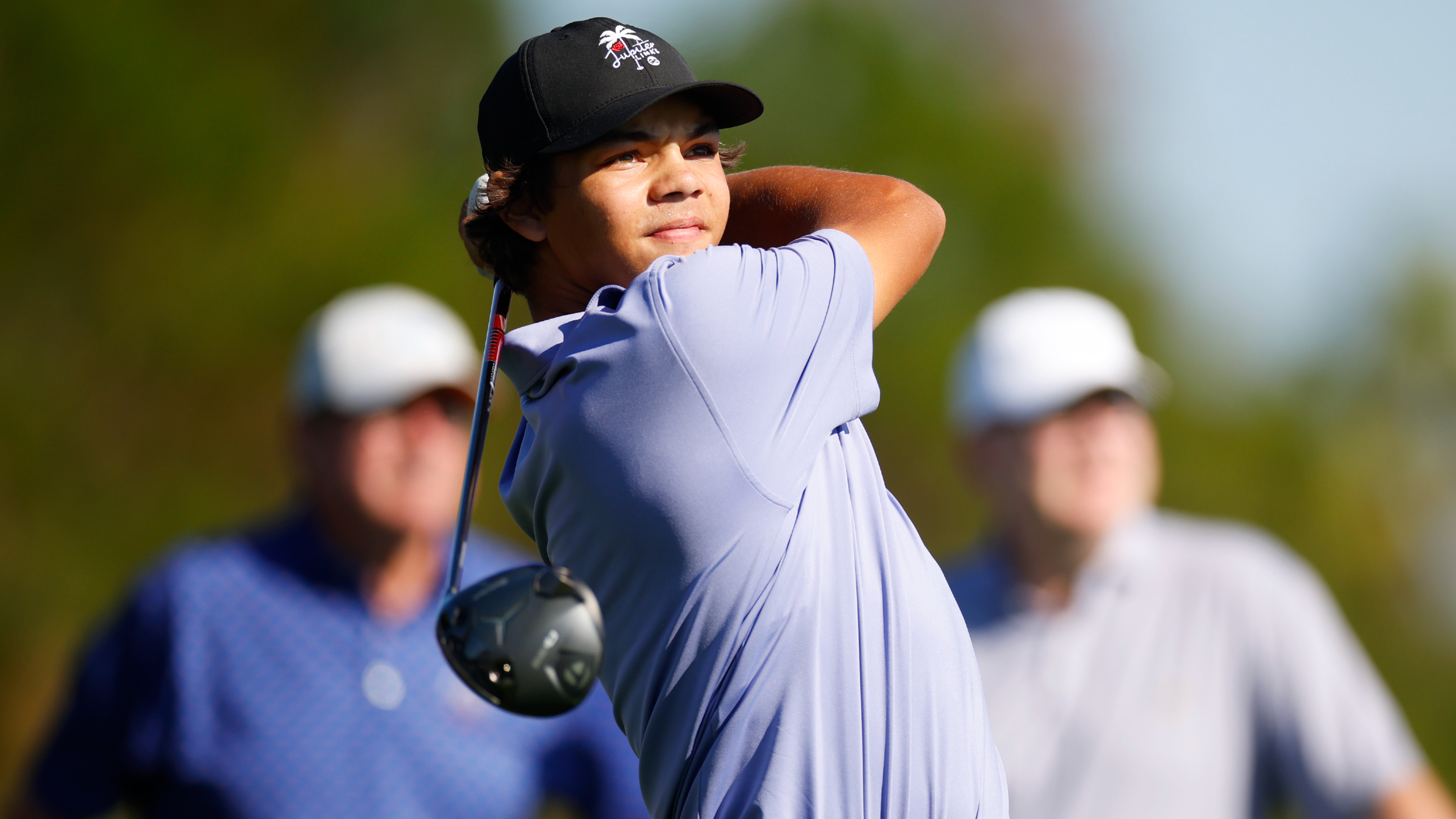 Charlie Woods takes a shot at the PNC Championship 