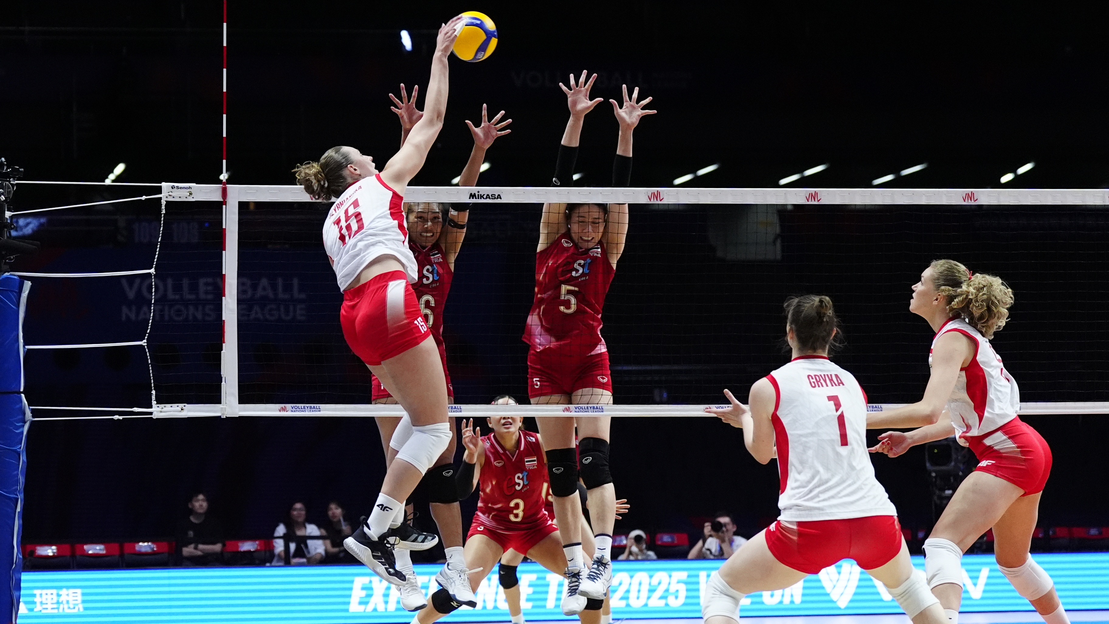 Martyna Czyrnianska of Poland in action during the 2025 Women&#039;s Volleyball Nations League match between Thailand and Poland
