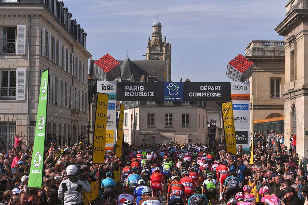 The start of the 2018 Paris-Roubaix