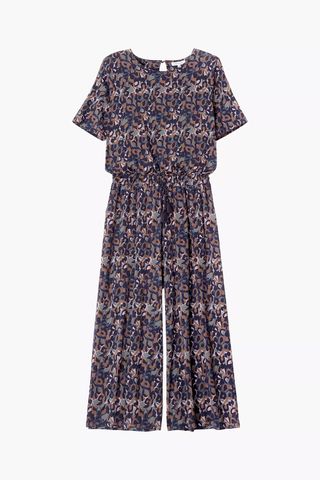 organic cotton short sleeve printed jumpsuit, ethical loungewear