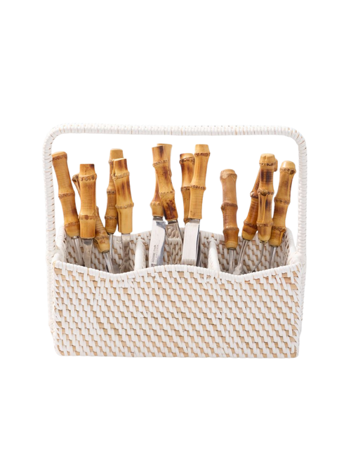 Chatham Woven Rattan Flatware Caddy