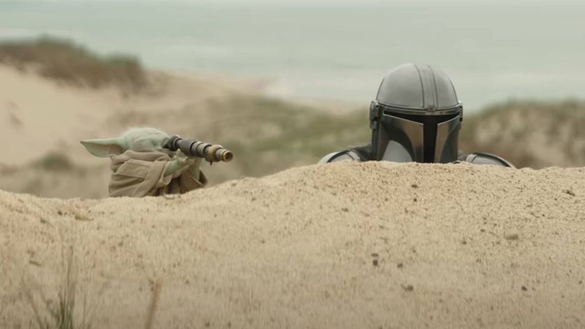 Mando and Baby Yoda in The Mandalorian and Grogu trailer