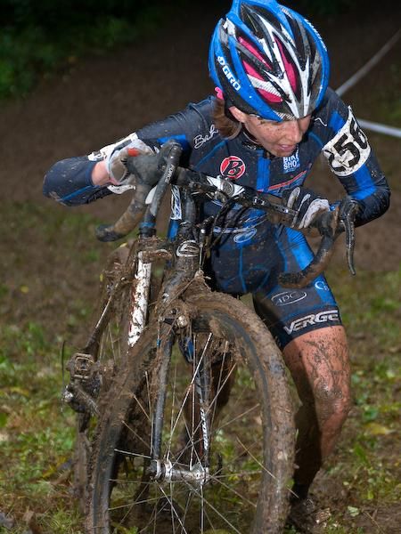 Deidre Winfield (C3 &ndash; Athletes Serving Athletes) makes her way up a hill on her way to fifth place.