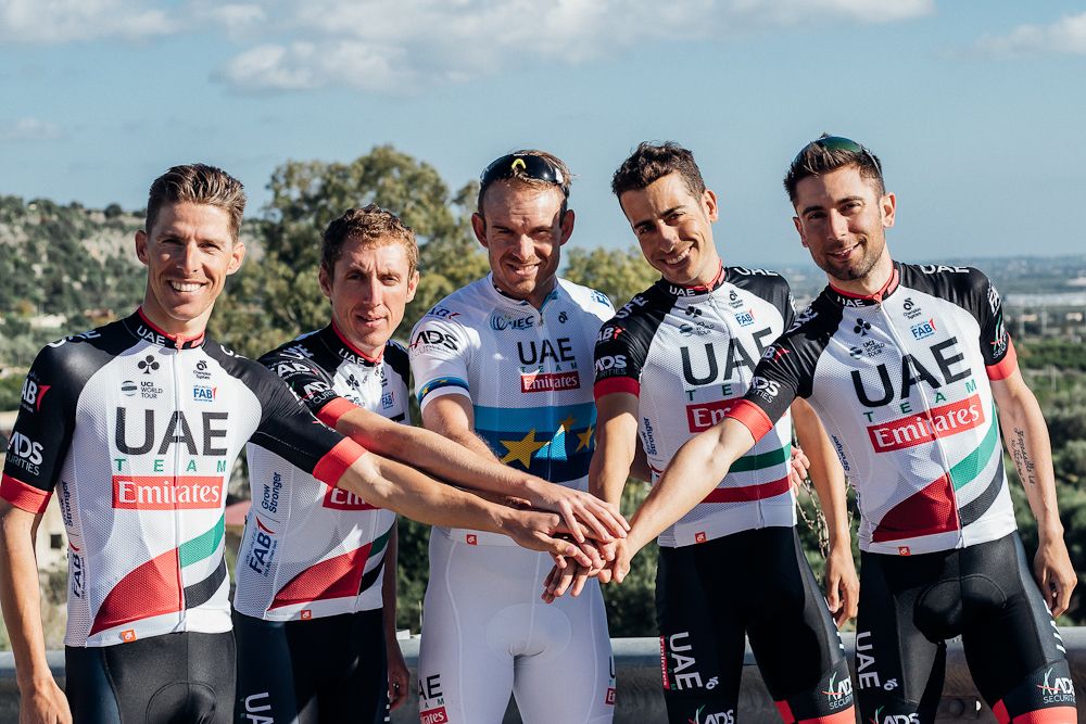 Rui Alberto Faria Da Costa, Dan Martin, Alexander Kristoff, Fabio Aru and Diego Ulissi