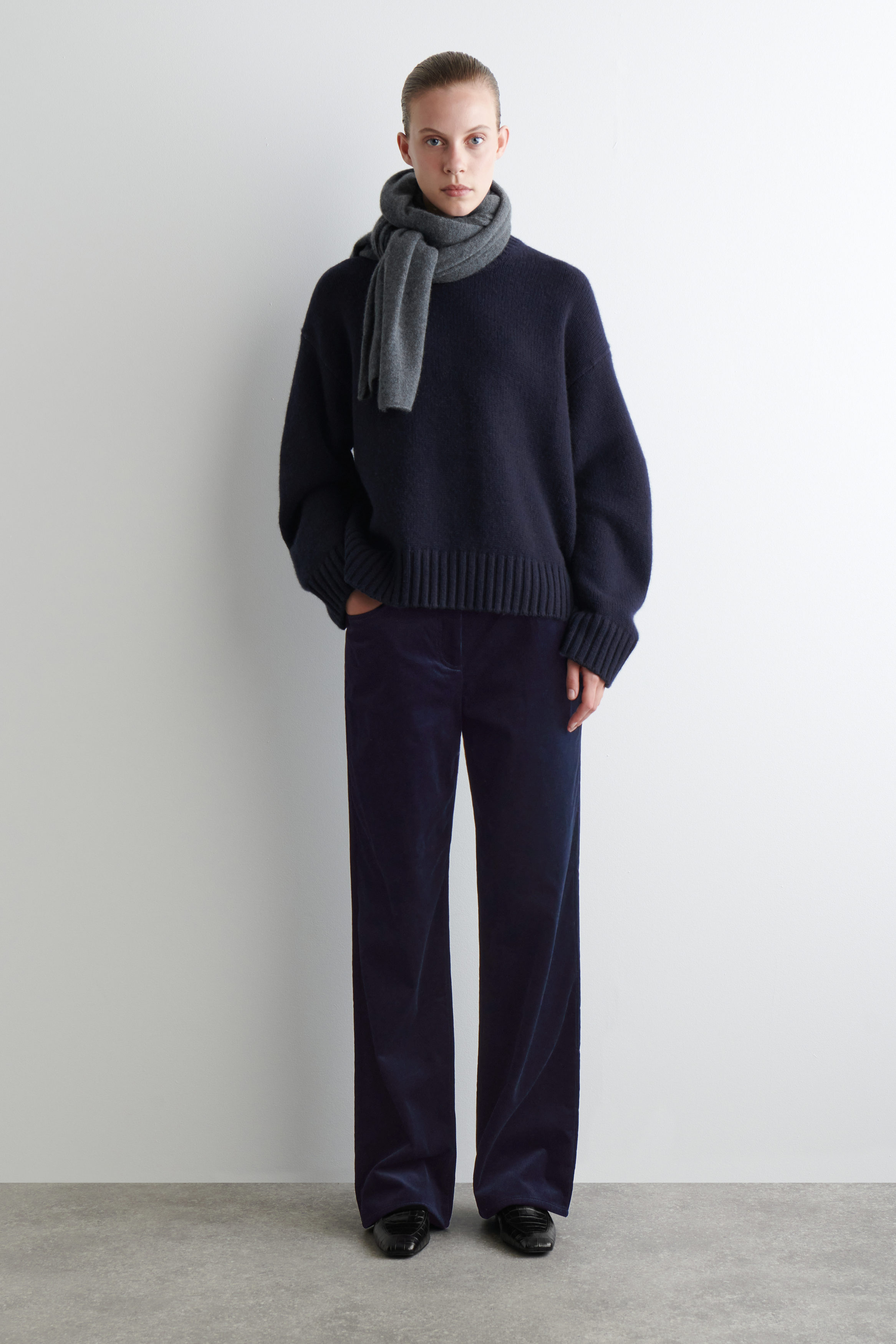 Corduroy Straight-Leg Trousers