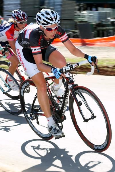 Tiffany Cromwell (Honda) was aggressive at the front in the early part of the race.