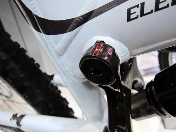 Built-in sag indicators on Rocky Mountain's Element bikes are conveniently located right up top.