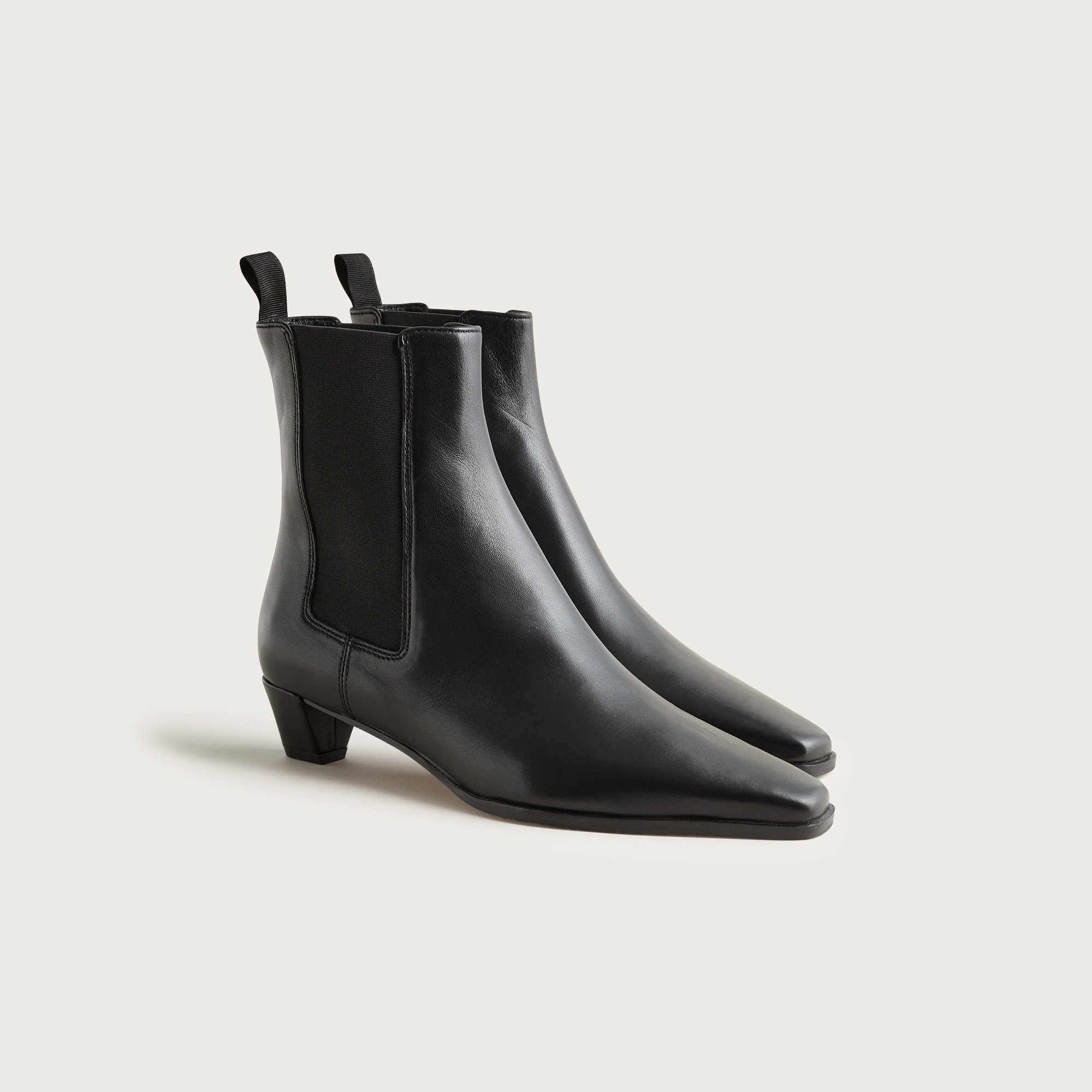 Remi Square-Toe Ankle Boots in Leather