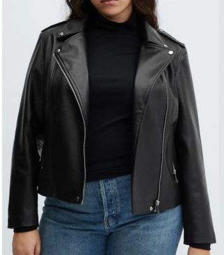 Image of black leather jacket