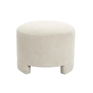 Wrought Studio™ Upholstered Cream Modern Round Ottoman