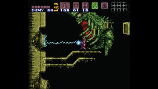 Using the electrical outlet to fight Draygon in Super Metroid