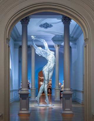 Lit up art installation at the Renwick Gallery Truth Is Beauty, 2017 by Marco Cochrane