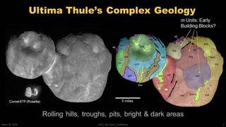 A new map produced by the New Horizons team appears to show the many different lumps of rock that converged to form the object nicknamed Ultima Thule.
