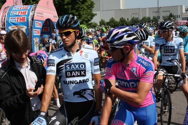 Alberto Contador (Saxo Bank-SunGard) cut a determined figure on the first road stage.