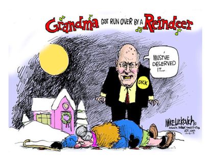 Political cartoon Dick Cheney Senate report