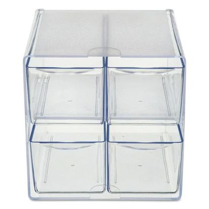Stackable White Desktop Organizer With 3 Drawers - Countertop & Office/Home Use