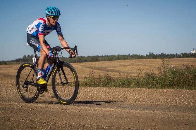 Tom Danielson (Garmin-Sharp) takes it easy through the gravel
