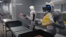 EVE robots sorting mail in a demo video