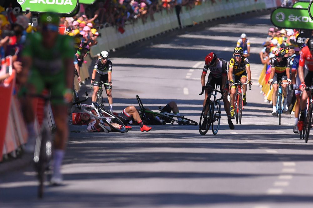 Other riders managed to avoid the crash