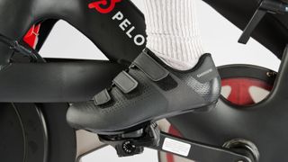 Shimano RC1 cycling shoes being used on Peloton bike
