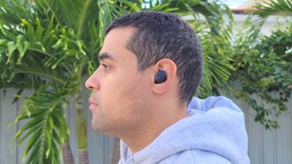 A profile shot of the Skullcandy Grind Fuel being worn