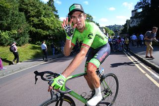 Jack Bauer after winning stage 5 at the Tour of Britain.